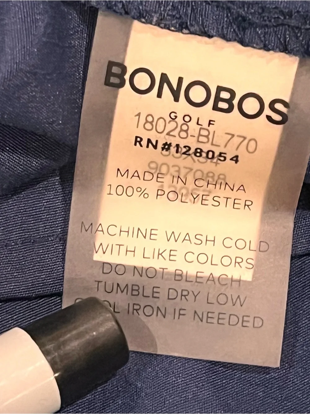 NEW $129 Bonobos Tailored Fit Golf Pants Navy 33x34 Lightweight Flat Front Taper